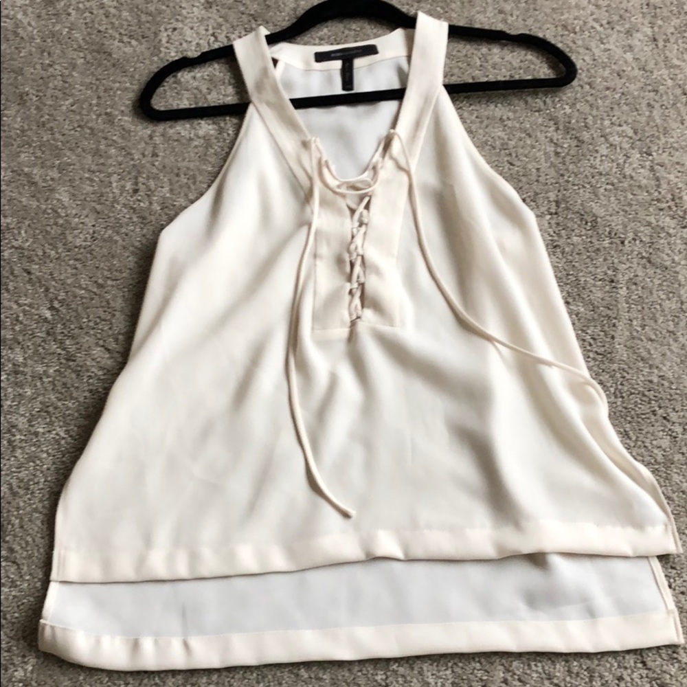 BCBG LACE UP TANK
